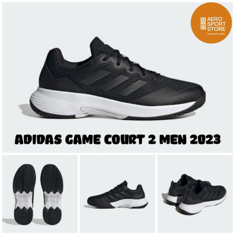 [ SEPATU TENIS LAPANGAN ADIDAS GAME COURT 2 MEN 2023 - HITAM ]