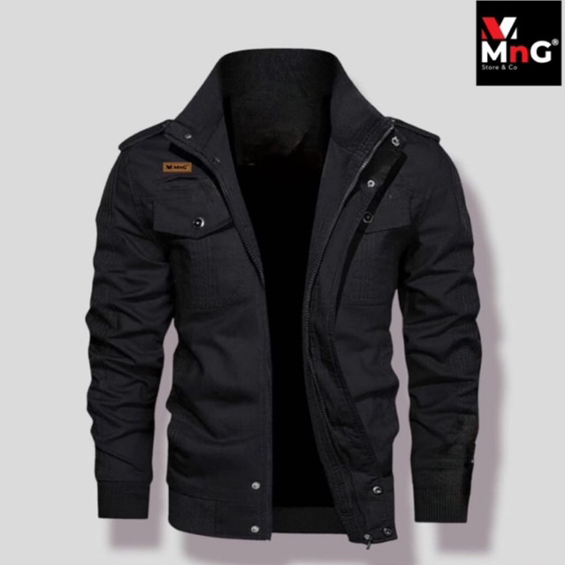 MnG Jaket Pria Bahan Import Taslan Polyeter Tebal Anti Air