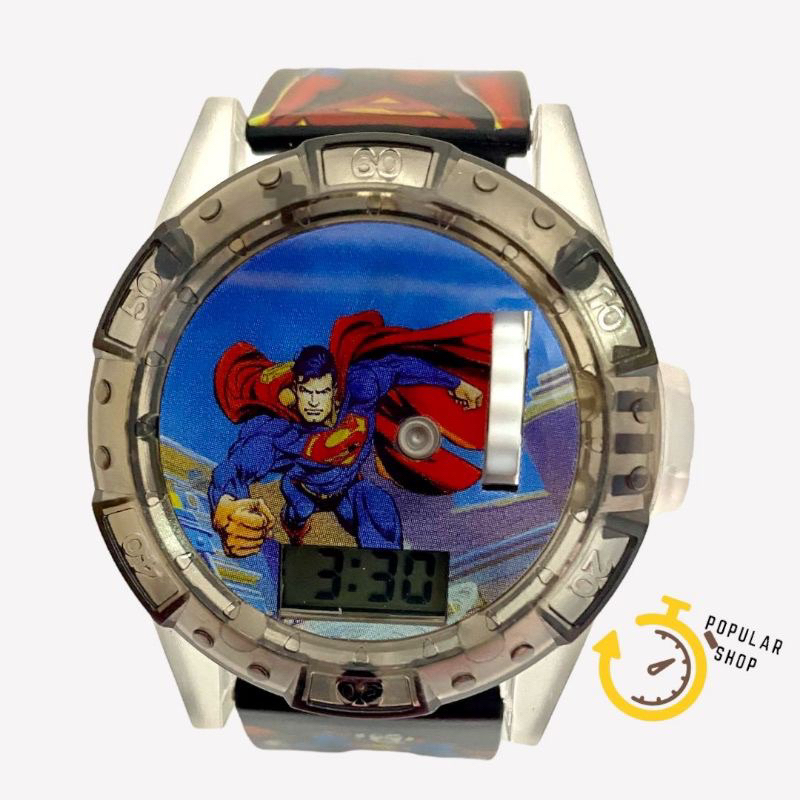 (Grosir)Jam Tangan Anak-Anak Laser Superman Led Musik Digital Strap Rubber/ Karet(Dikirim Jakarta) Cod Best seller