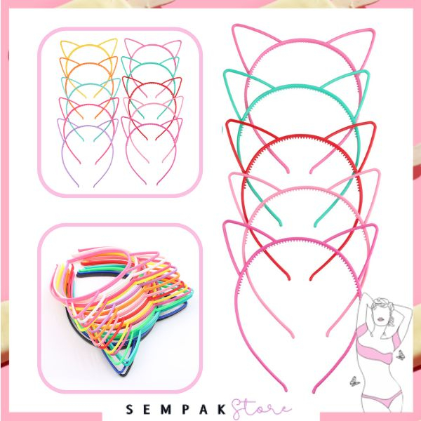 SS Bando Anak Perempuan Anti Patah  Desain Telinga Kucing Cat Ears Headband Bando Kuping Kucing Warna Permen Anak dan Dewasa Aksesories Fashion Import