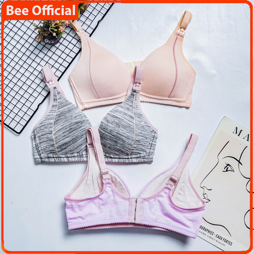 BEE - Bh Menyusui Tanpa Kawat Bra Nursing Busa Sedang List Pita 289