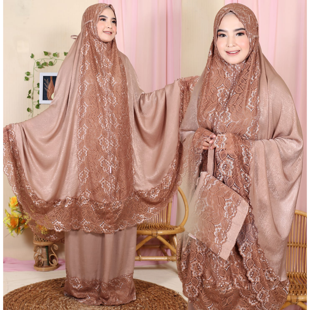 MUKENA PREMIUM - SYUHADA - Mukena Zara Silk Mukena Zara Premium Mukena Jumbo 2in1 by AinunMukena