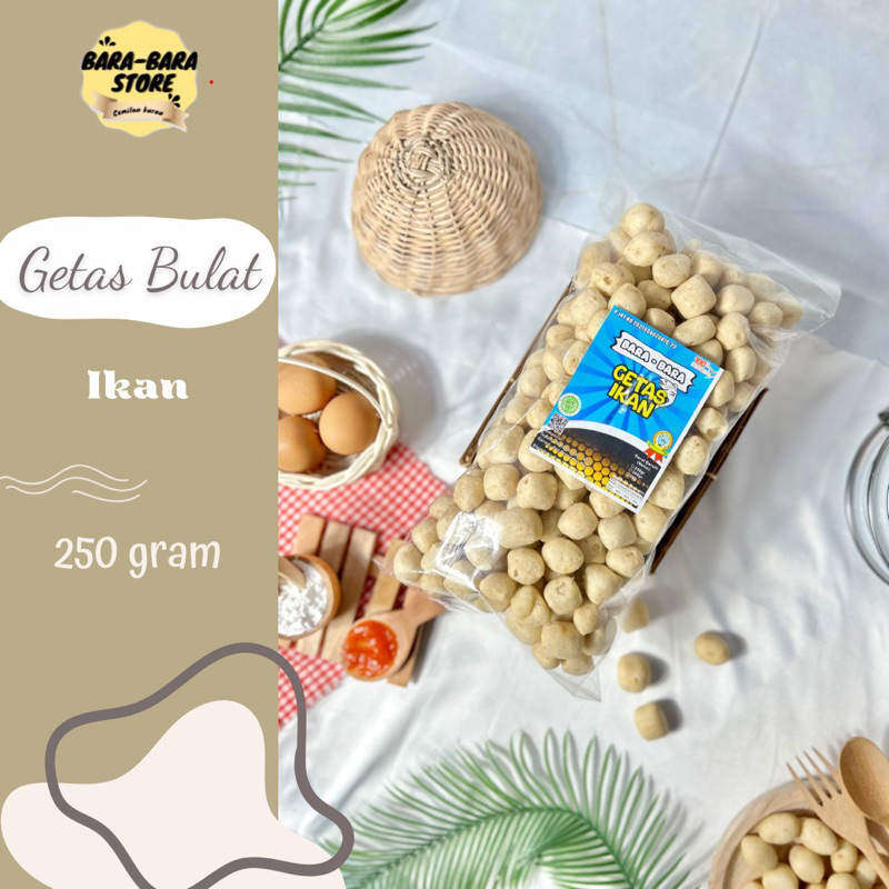 

Getas ikan bulat/kritek Bangka/snack kurau/cemilan instan kemasan 250gram