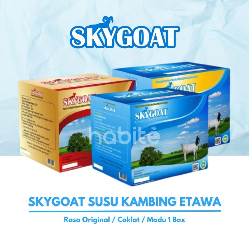 

Susu Kambing Etawa Bubuk SkyGoat Original Coklat Propolis 1 Box 10 Sachet