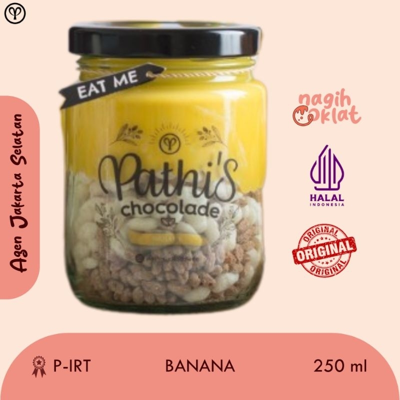 

Pathis Chocolade Banana (Cemilan cokelat lumer - Choco crunchy in jar) - @nagihcoklat