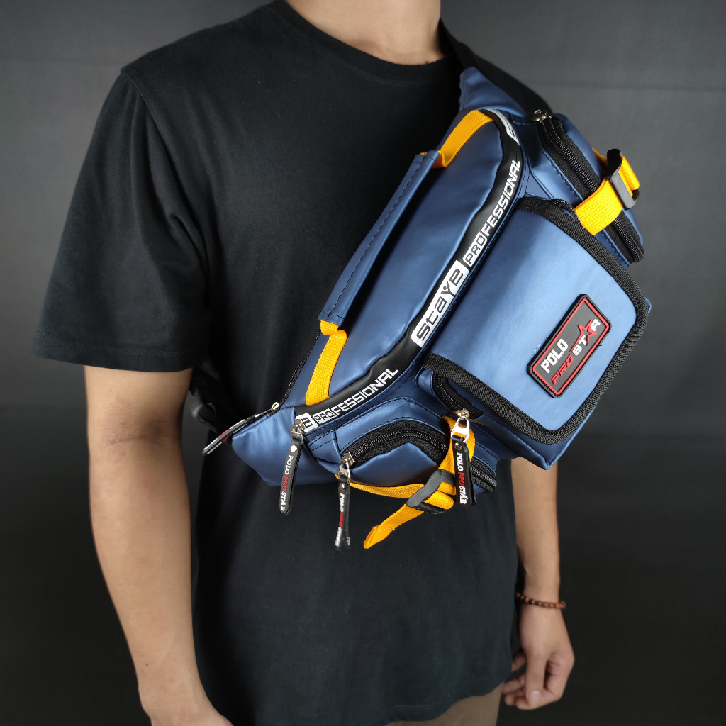 TAS PRIA ANTI AIR Waistbag Tas Pinggang Tas Selempang Terbaru Original Polo Prostar Waterproof