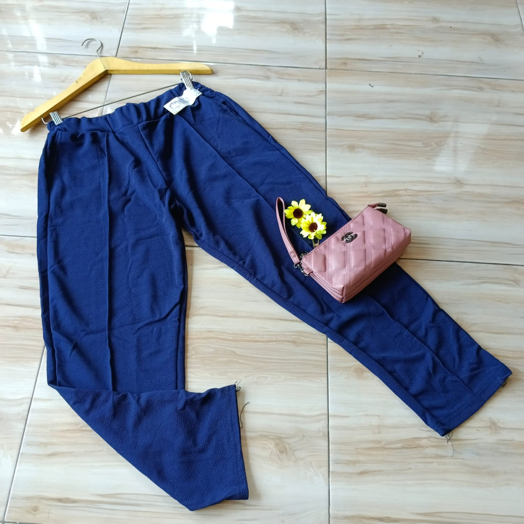 DOTY PANTS KASUAL/KERJA HARIAN ~ MELAR NYAMAN | COD✅ All Size 40kg - 80kg Ready / M-XL &amp; XXL-4L / Crepe Waffle Tebal Ringan celana panjang wanita/kantor karyawan/big size XXXL/super jumbo/bawahan muslimah