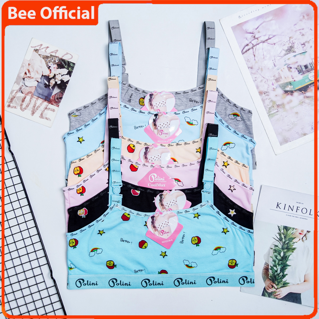 BEE - Miniset Anak Remaja Tanpa Busa / Mini Set Polini Pakaian Dalam Anak Perempuan 2238-6