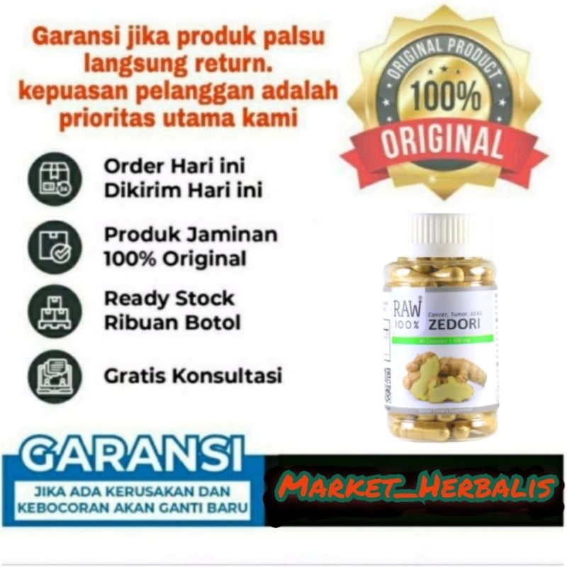 RAW 100 Zedori Obat Asam Lambung, GERD, Kista, Obat Herbal Kunyit Putih Original
