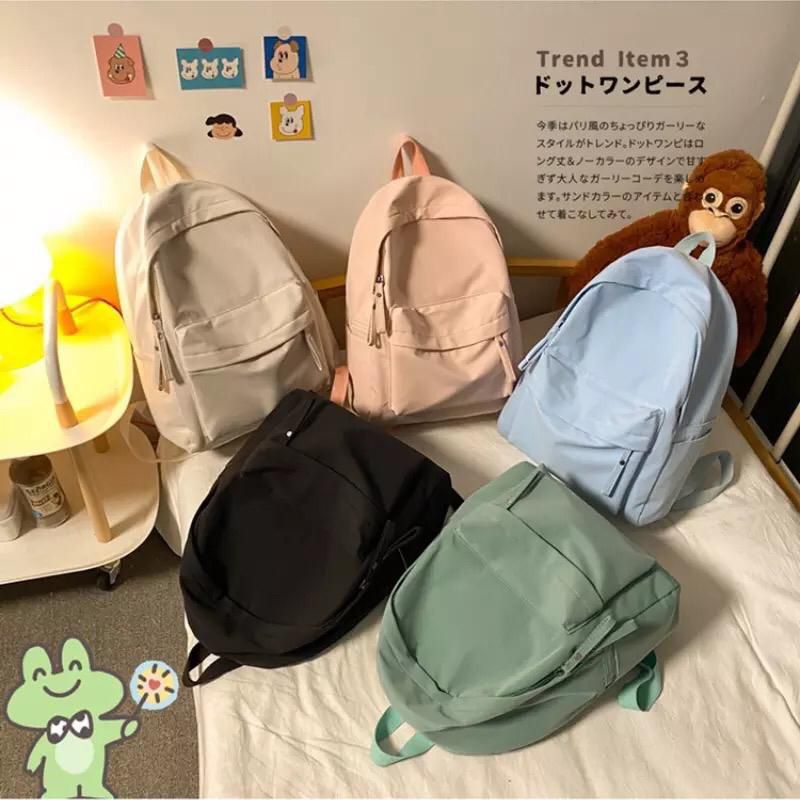 Promo-Tas backpack korea Ransel sekolah wanita SMP SMA polos/Tas ransel anak perempuan SMP SMA korea