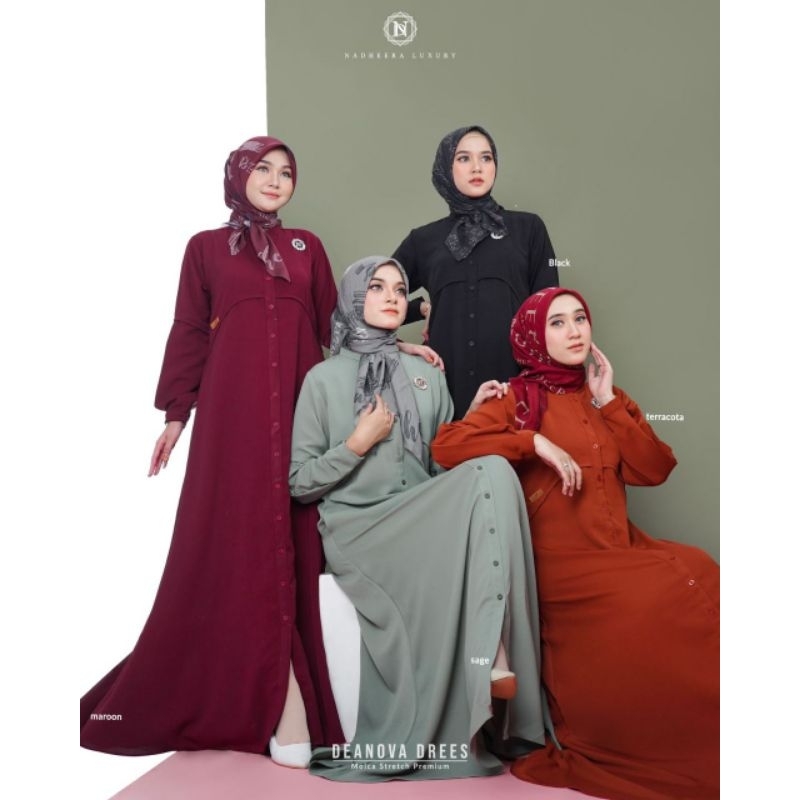 ❤️ZYN❤️READY Deanova Dress By Nadheera Luxury gamis polos gamis nadheera
