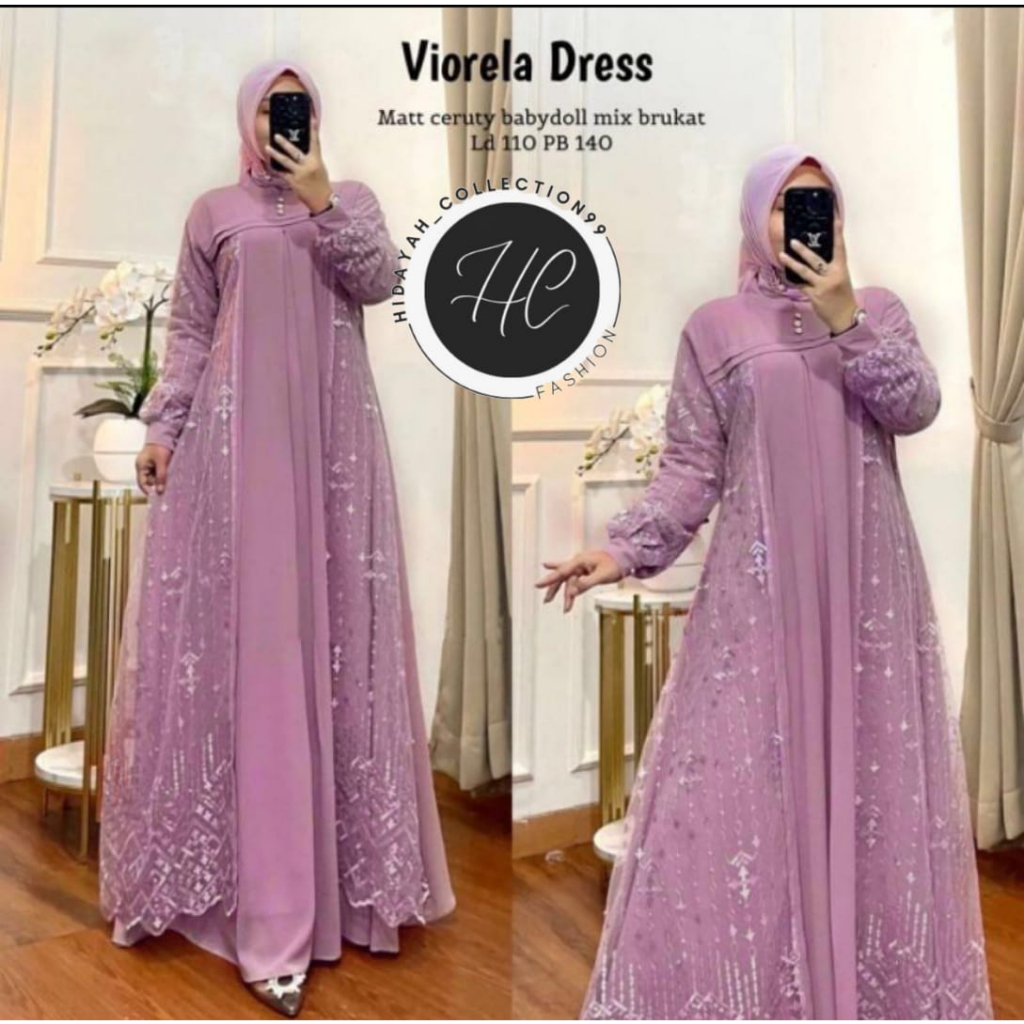 GAMIS KONDANGAN BROKAT TERBARU 2023 VIORELA DRESS BRUKAT IMPORT MD BAHAN CERUTY BABYDOLL MIX BORKAT FASHION MUSLIMAH OOTD PESTA DRESS IMPOR APLIKASI BURKAT BUSUI FREINDLY