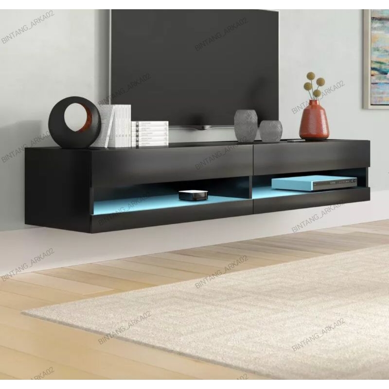 Rak tv gantung minimalis terbaru LED(140*28*25cm)