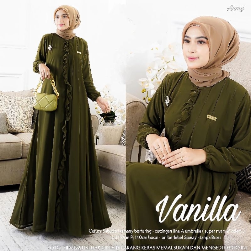 HANNA DRESS MAXY BUSUI FRIENDLY CERUTY BABYDOLL/VANILLA MAXY PREMIUM FULL FURRING/GAMIS MUSLIMAH KEKINIAN/GAMIS PESTA GAMIS KONDANGAN TERBARU/FAR MOSLEMSTORE