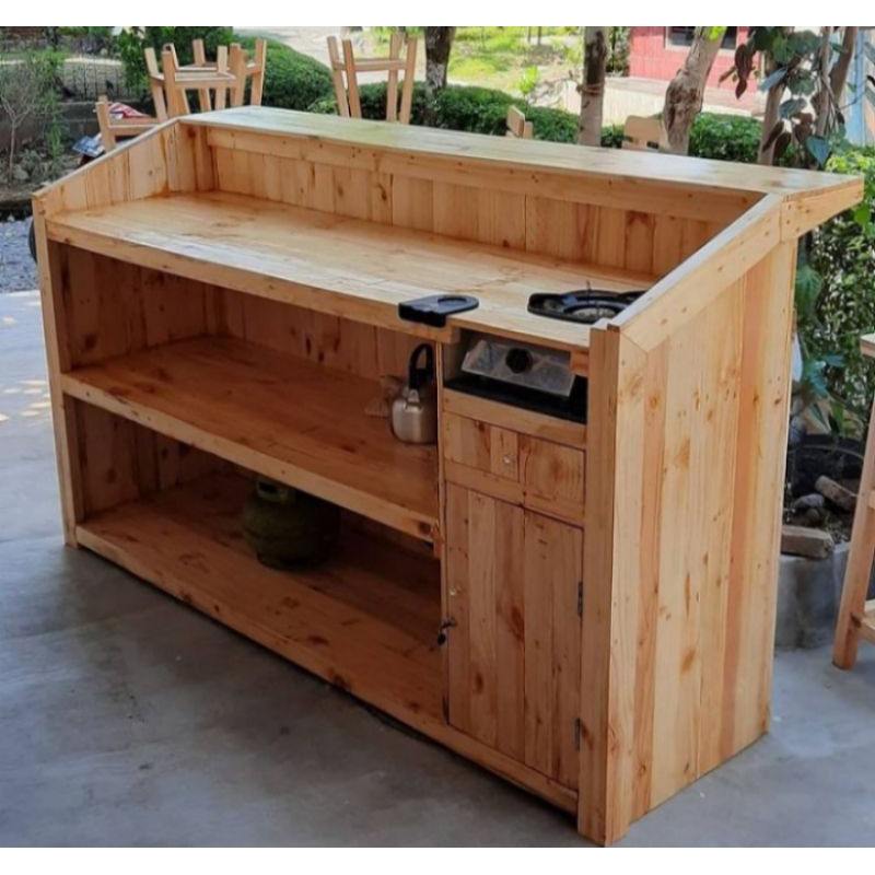 meja kasir/ barista cafe kayu jati belanda