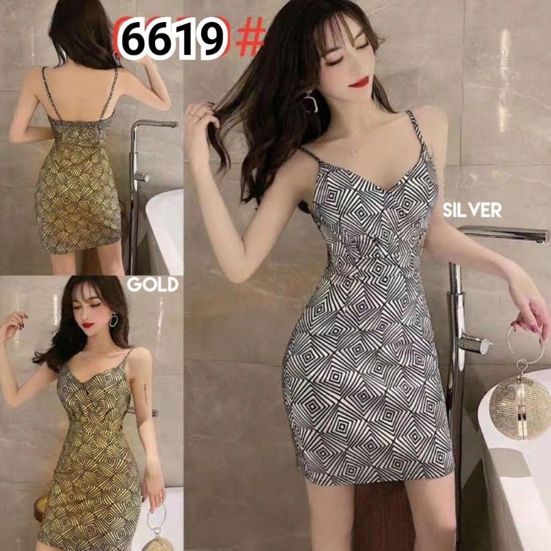 dress gold kensi abstrak 6619/ dress import bodycon