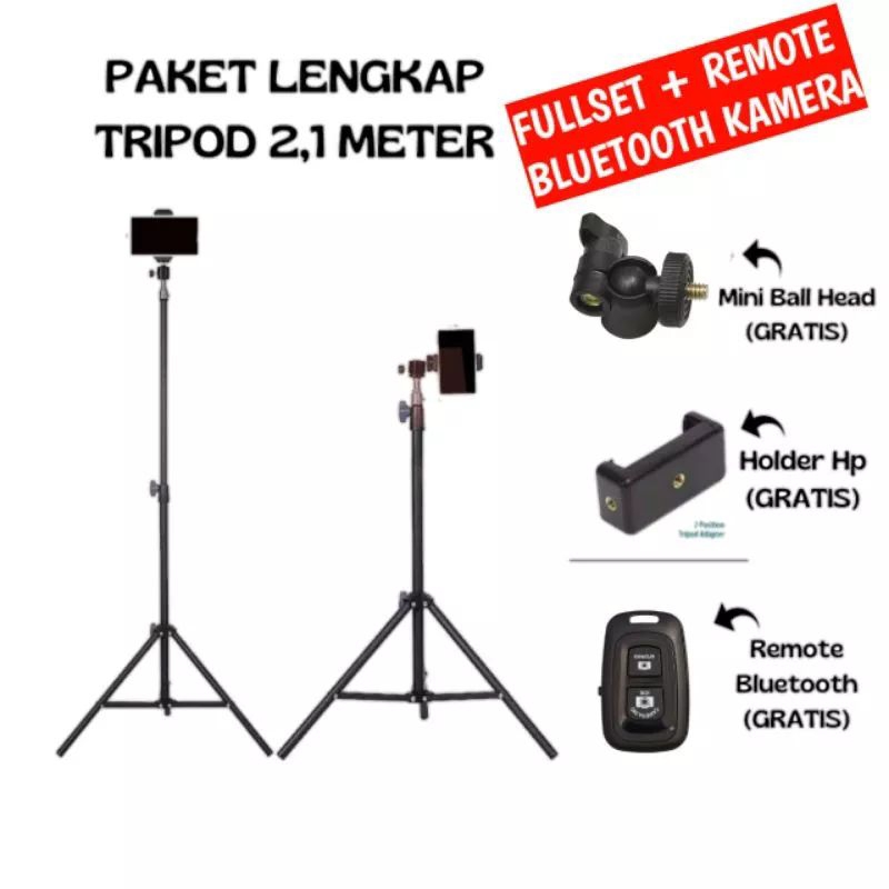 TRIPOD 2.1m 2m METER STAND 2 2,1 2.1 BESI ALLOY PREMIUM