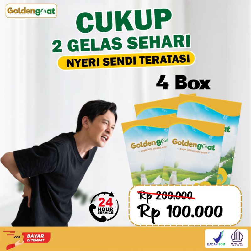 

PROMO MURAH 4 BOX GOLDENGOAT SUSU KAMBING ETAWA BUBUK ORIGINAL MURAH ATASI NYERI SENDI LUTUT TULANG ASAM URAT SESAK NAFAS ASMA PARU PARU BATUK MENAHUN