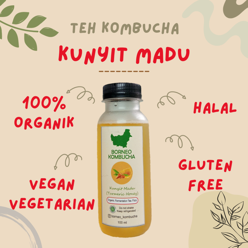 

BORNEO KOMBUCHA KUNYIT MADU ORGANIK HALAL 100 mL