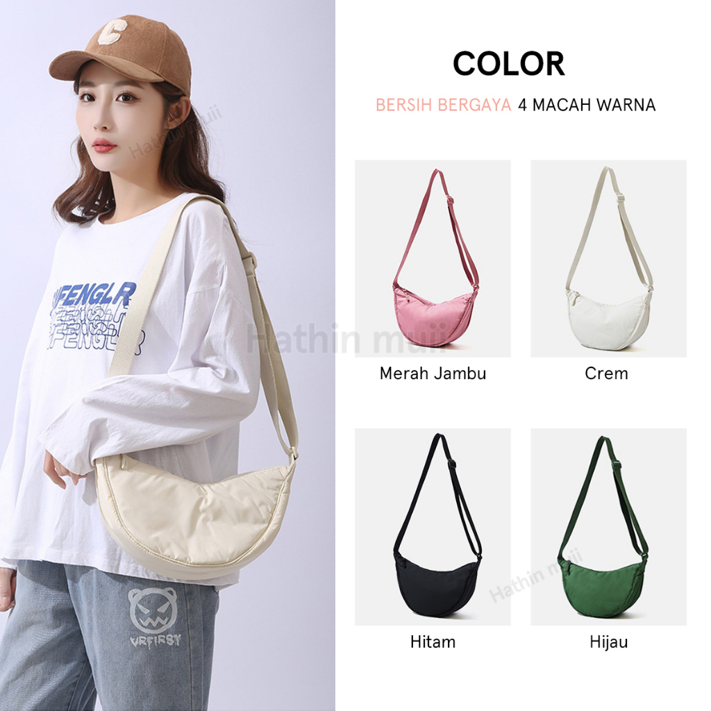 TasMolly【COD】Tas Bahu Mini Wanita Selempang import Waist Bag Casual Sling Bag Shoulder Round Bulat Uniqlo Cewek Jastip Sale