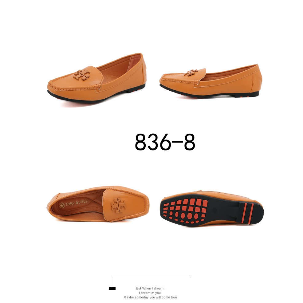 T 836-8 Lowell Tumbled Leather Driver Moccasin Flats