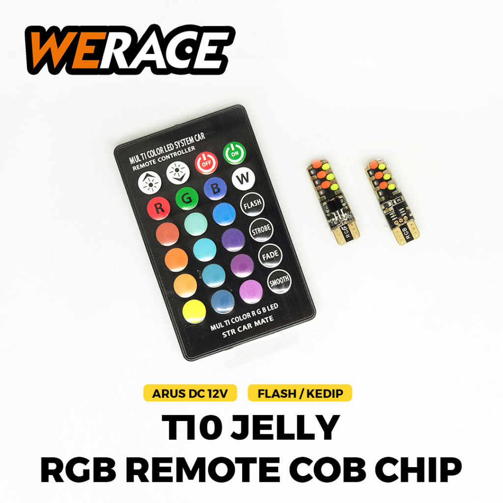 [WERACE] LED SEN SENJA REMOT / REMOTE T10 RGB 16 WARNA (COB/PLASMA CHIP) HARGA SATU SET