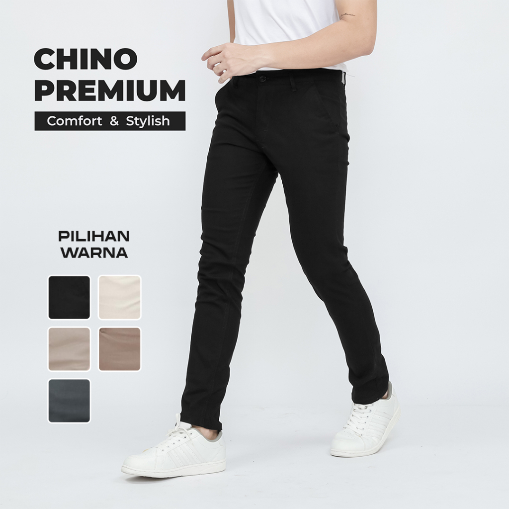 CELANA CHINO PANJANG PRIA SLIMFIT STRETCH BY BROGUY