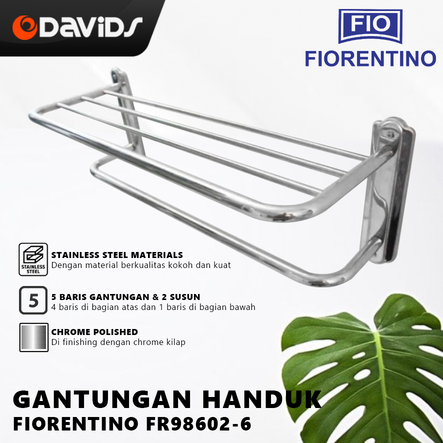 Tempat Handuk Kamar Mandi Gantungan Baju Stainless Fiorentino FR986026