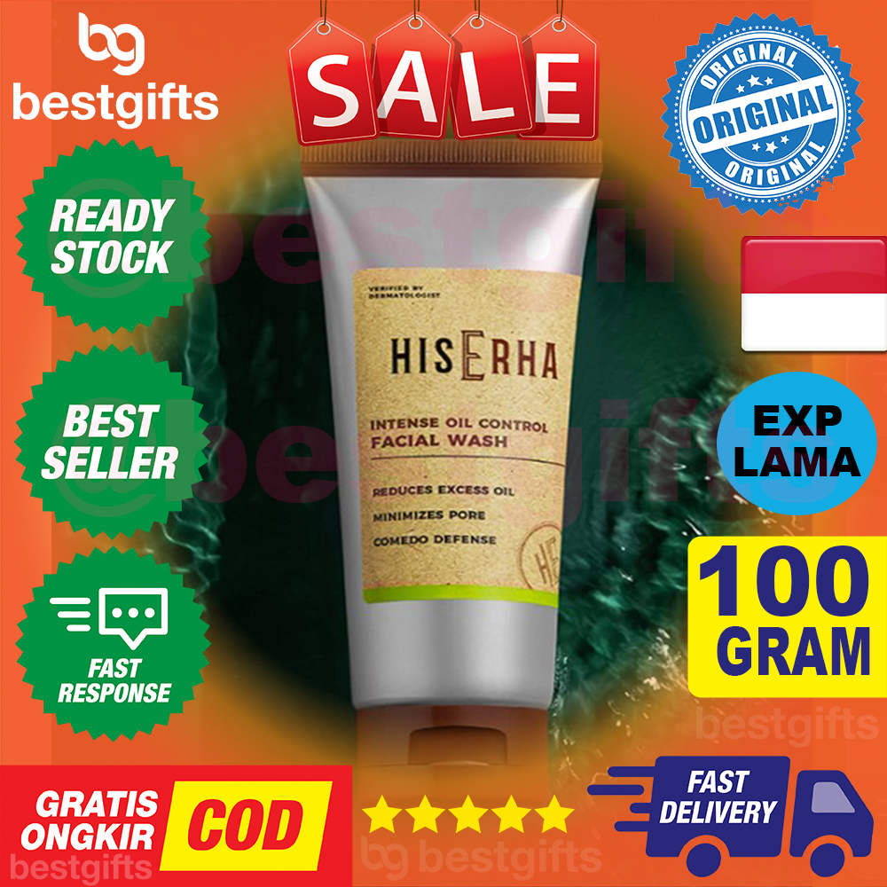 HIS ERHA HISERHA INTENSE OIL CONTROL FACIAL WASH SABUN CUCI MUKA UNTUK PRIA MENGOTROL MINYAK BERLEBIH 100 GRAM