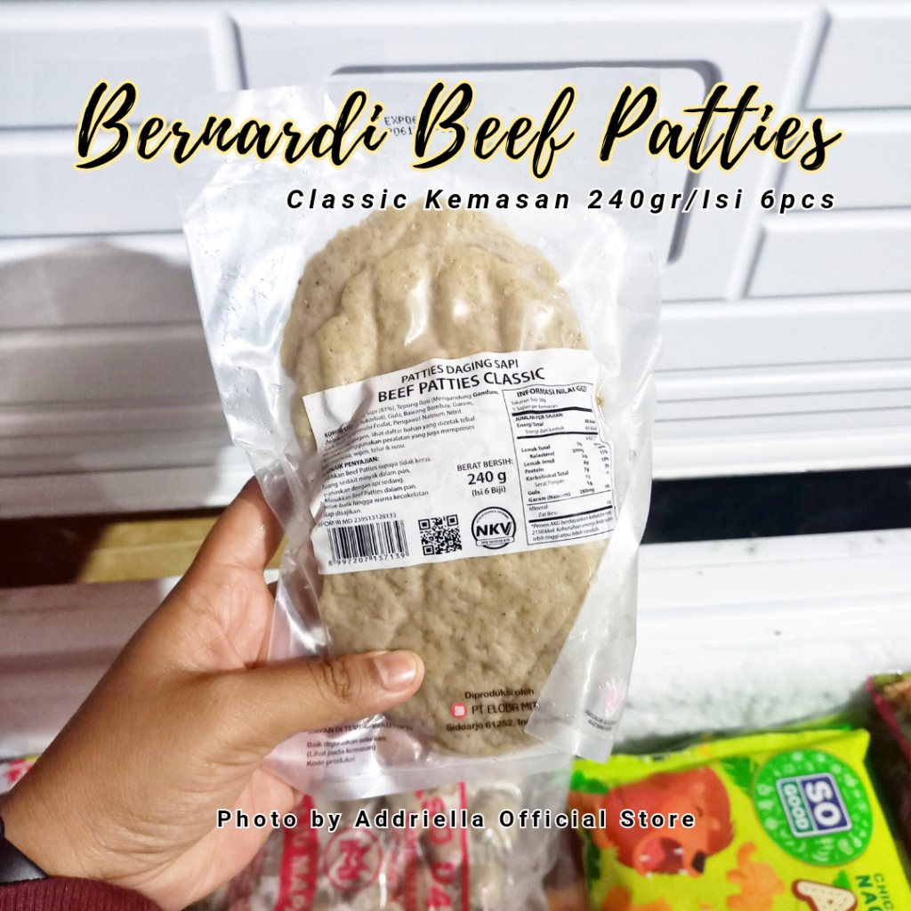 

ADDRIELLA Bernardi Beef Patties Classic 240gr/Isi 6pcs | Bernardi/Frozenfood/Frozenfood Murah