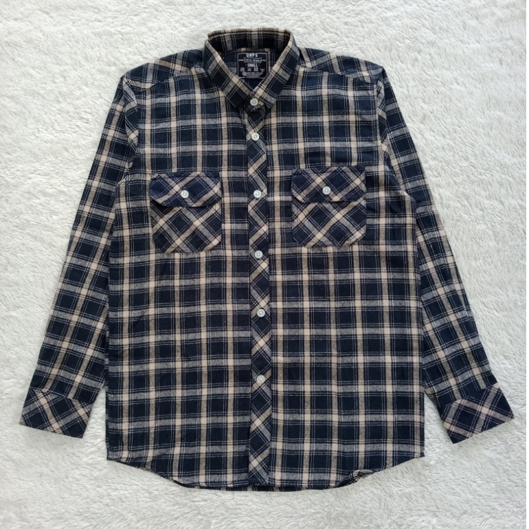 Unpossed Kemeja Flanel Navy-Brown 488