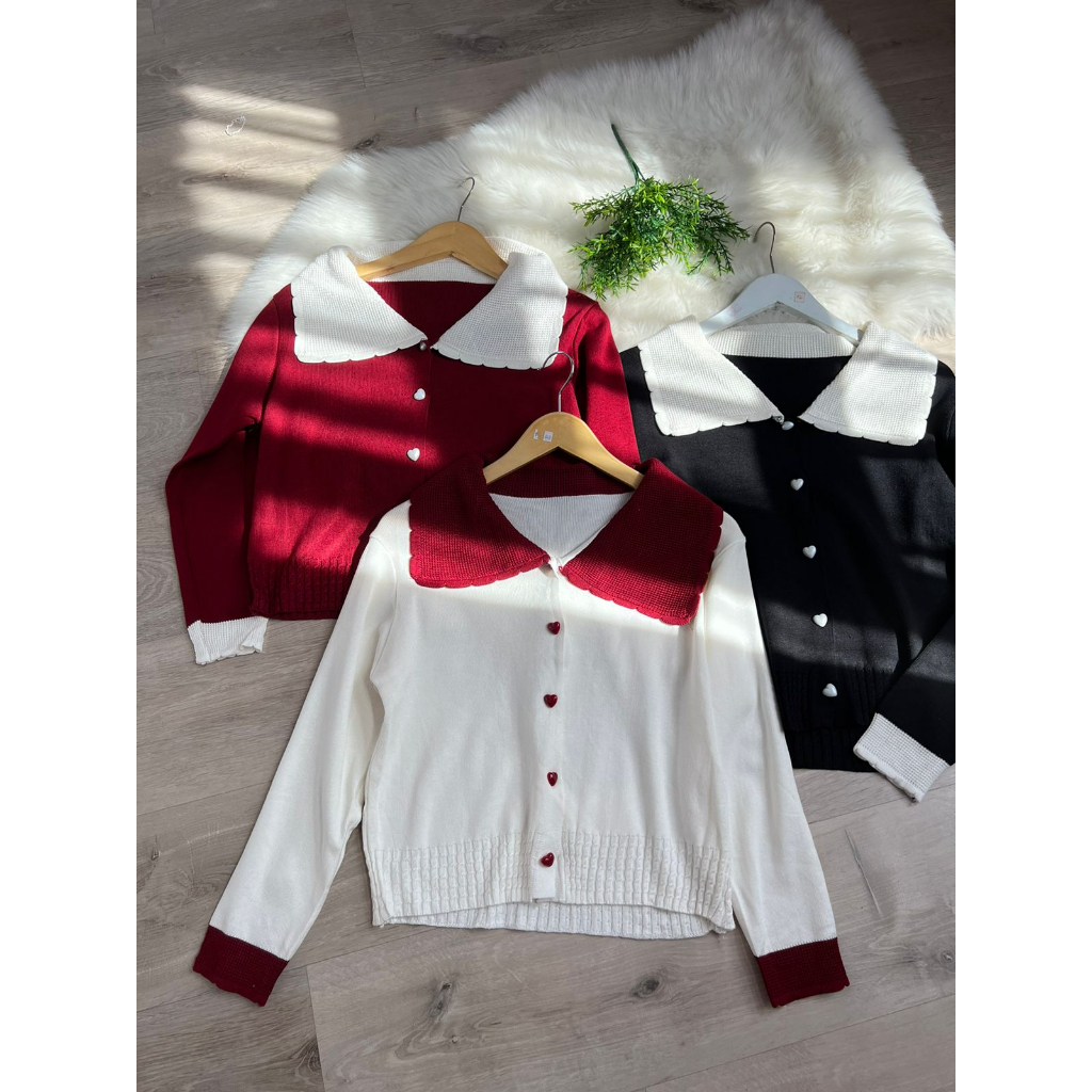 [ALLN Knitwear] Klesa Cardigan Love Atasan Wanita Bahan Rajut