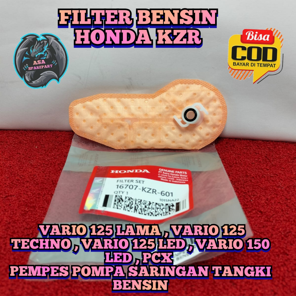FILTER BENSIN ASLI ORIGINAL HONDA KZR UNTUK MOTOR VARIO 125 LAMA, VARIO 125 TECHNO, VARIO 125 LED, V