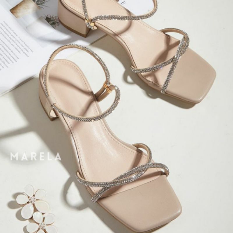 MARELA - Selena Heels Sandal Wanita Hak 5 cm - Heels Pesta Wedding Wisuda Terbaru - Sendal Sepatu Ta