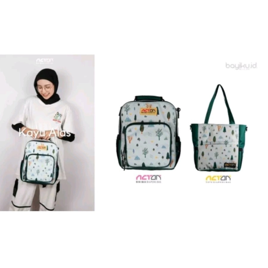 Bayiku.ID Diapers Bag Totebag - ACT ON TODIBAG - Tas Jinjing Bayi - Tas Perlengkapan Bayi