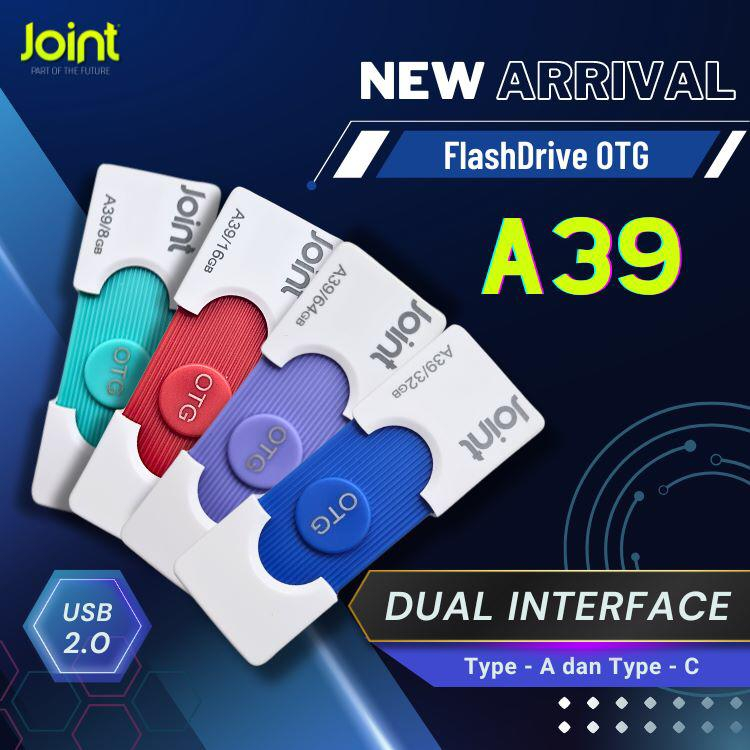 FlashDisk OTG USB JOINT Dual DRIVE Type-C A39 ORIGINAL 8GB / 16GB USB2.0 Flash Disk FD 8 16 32 64 GB OTG Type C BY KINGSTONE KUALITAS SANDISK / VGEN BY SMOLL