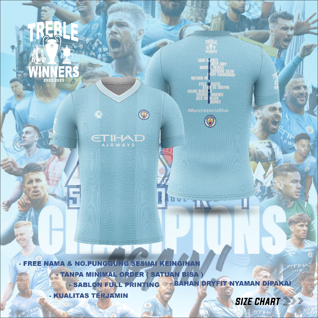 Jersey Manchester City Treble Winners Edition