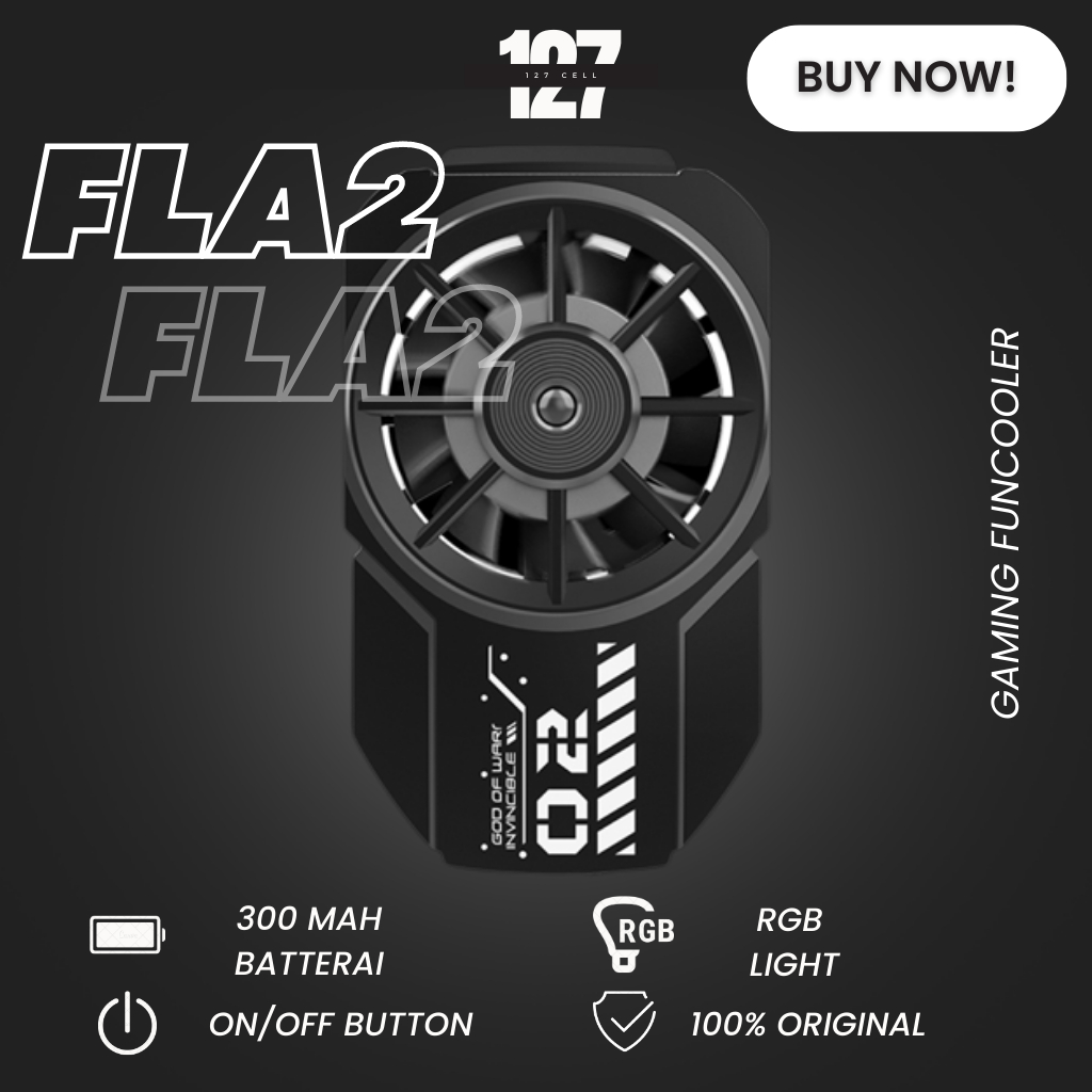 Memo FLA2 Mobile Fan Cooler Kipas Pendingin Hp Mobile Cooling Fan Portable Rechargeable 300 mAH MOBILE LEGEND PUBG FREE FIRE APEX LOL ML