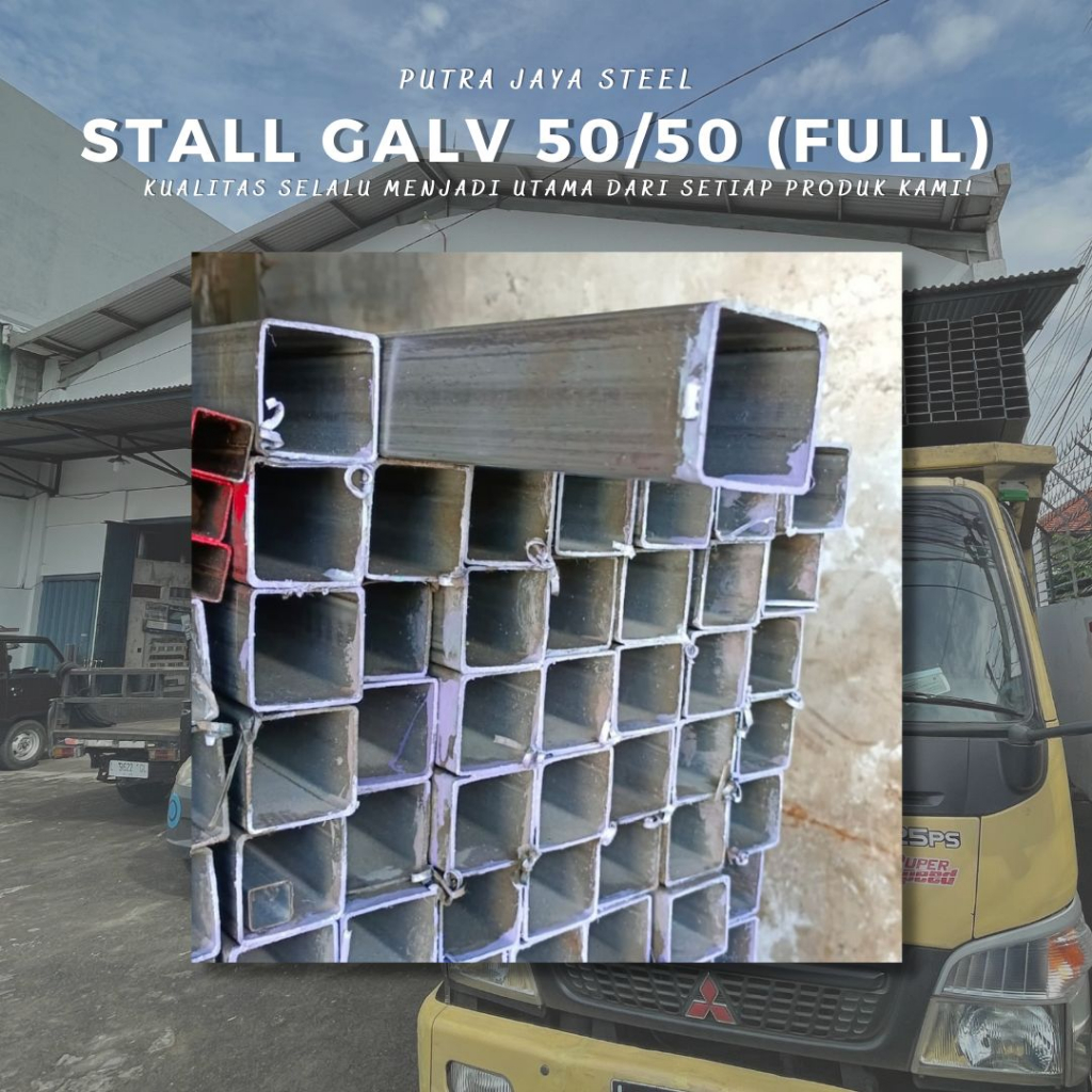 PIPA KOTAK STALL GALVANIS 50/50 (FULL) BERBAGAI MACAM KETEBALAN