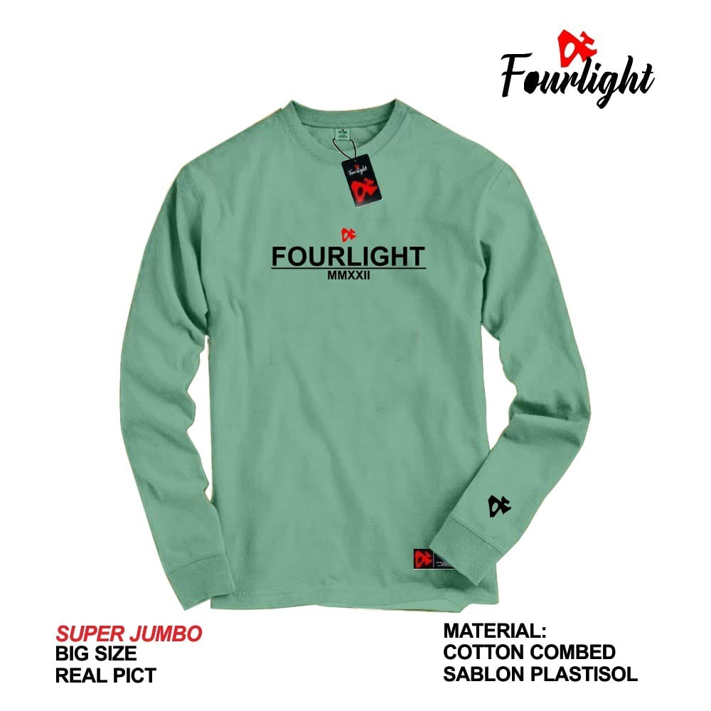 Kaos Pria Jumbo Lengan Panjang Big Size Motif Tulisan/Kaos Pria Dewasa Jumbo Big Size 2XL 3XL 4XL 5X