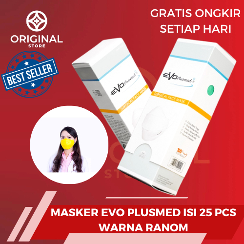 MASKER EVO PLUSMED SURGICAL 3PLY 4DIMENSI ISI 25PCS