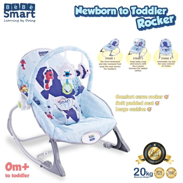 Makassar ! Bouncer Baby Newborn to Toddler Rocker Bebe Smart