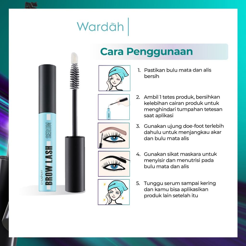 Wardah EyeXpert Brow Lash Serum 10 ml - Serum Bulu Mata dan Alis, Panjang dan Tebal dalam 14 Hari, Menutrisi dan Menguatkan