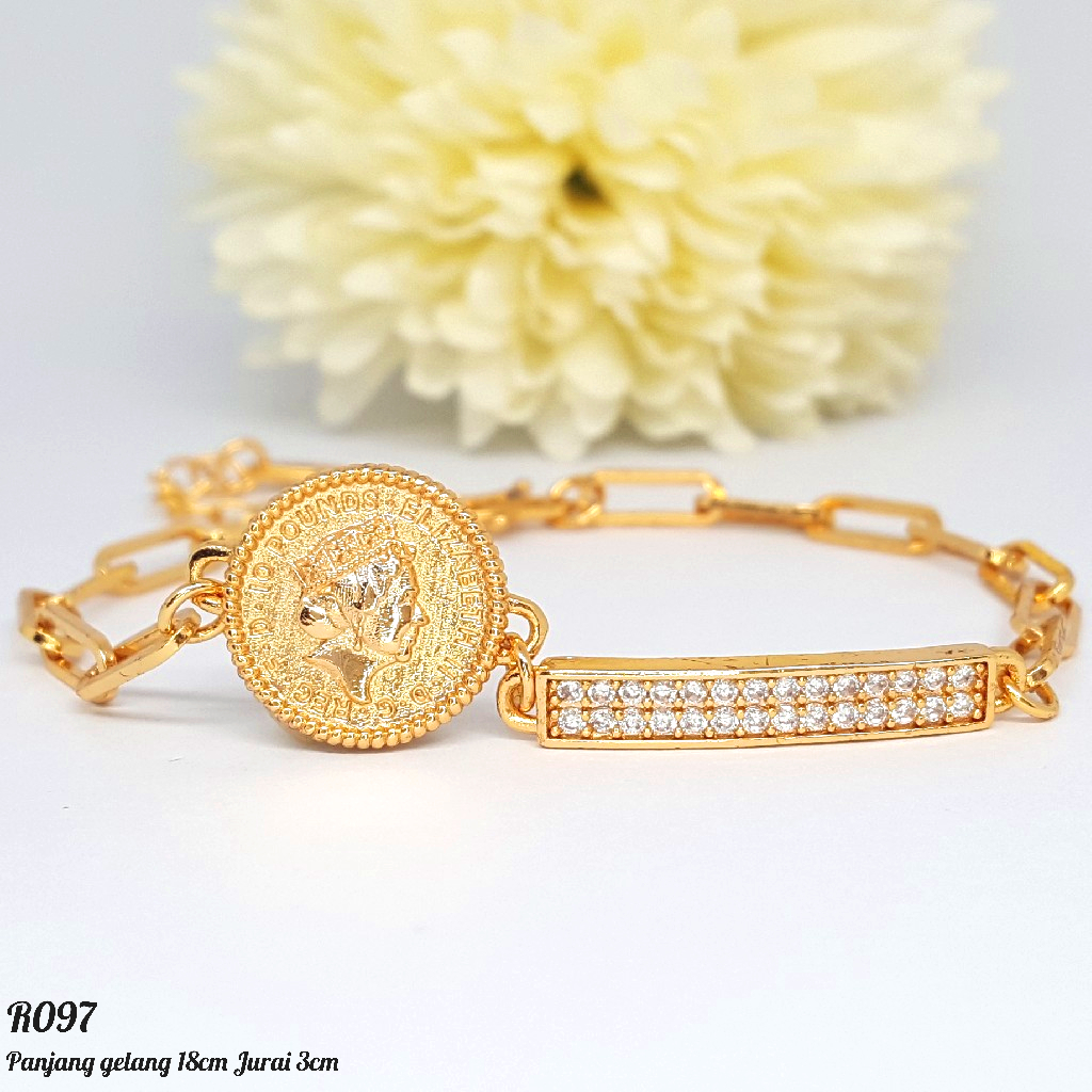 PGX Gelang Tangan Xuping Wanita Perhiasan Lapis Emas Aksesoris Fashion Premium - R097