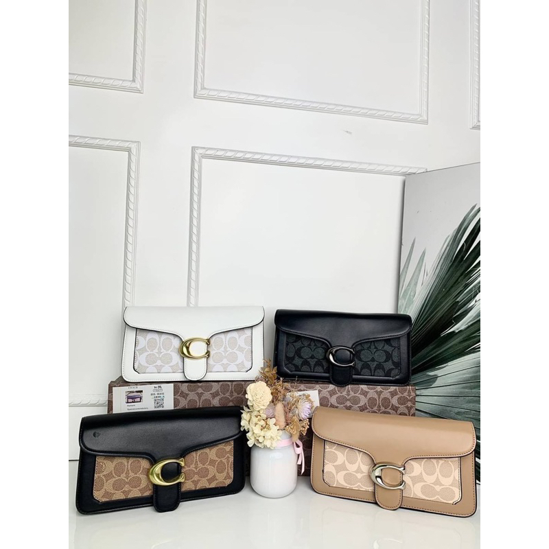 Tas Selempang Kulit Wanita CH Signature Leather Slingbag Premium Import, Hitam Black Putih White Cok