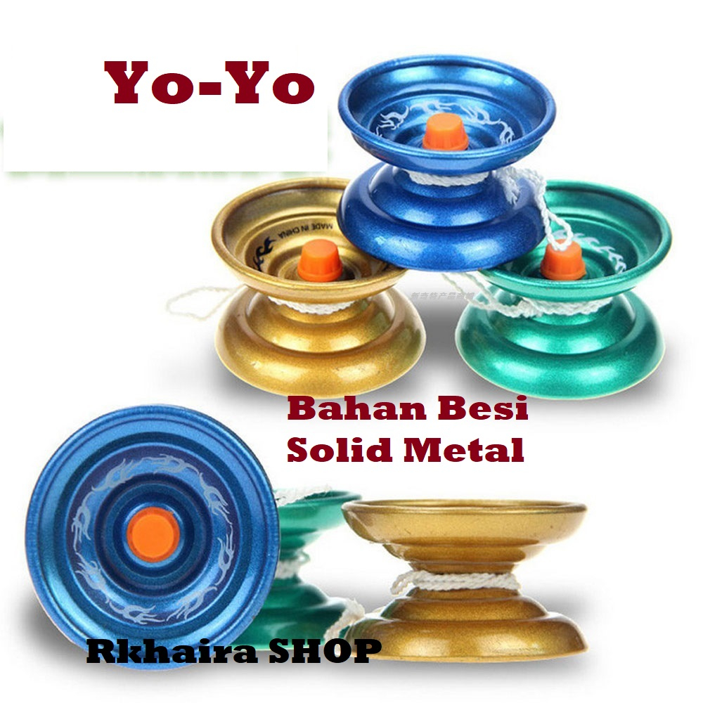 Yoyo Besi Metal Glossy Metalic Keren Mainan Jadul Yo-yo