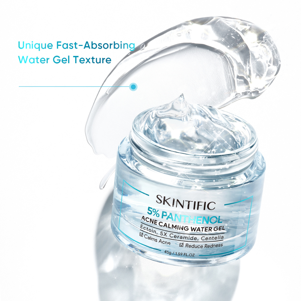 SKINTIFIC Panthenol Acne Calming Water Gel 45g Pelembab Wajah Cream jerawat Shooting Gel Moisturizer Skintific