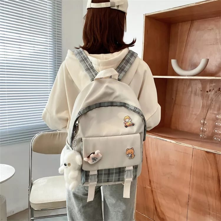 GROSIRTAS LV0316 Tas Ransel Wanita Import / Backpack Tas Laptop Gantungan Boneka