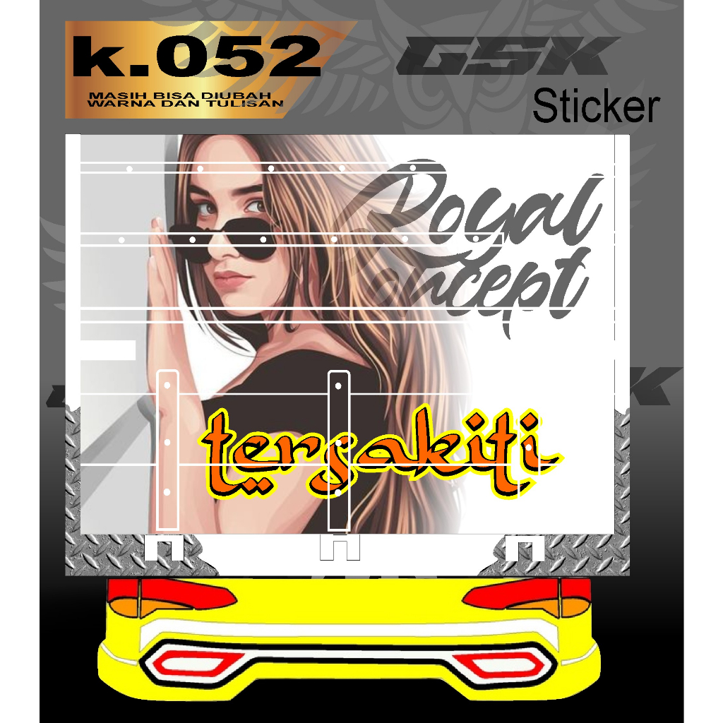 Stiker Decal Bak Belakang Truk Canter Stiker Bak Truk Giga Stiker Decal Bak k.052
