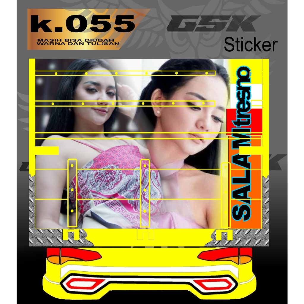 Stiker Decal Bak Belakang Truk Canter Stiker Bak Truk Giga Stiker Decal Bak k.055
